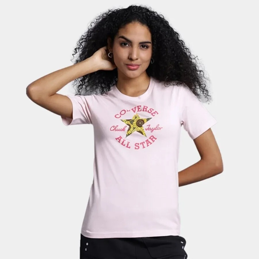 Converse Women's All Stars Chuck Taylor Pink Floral T-Shirt Small
